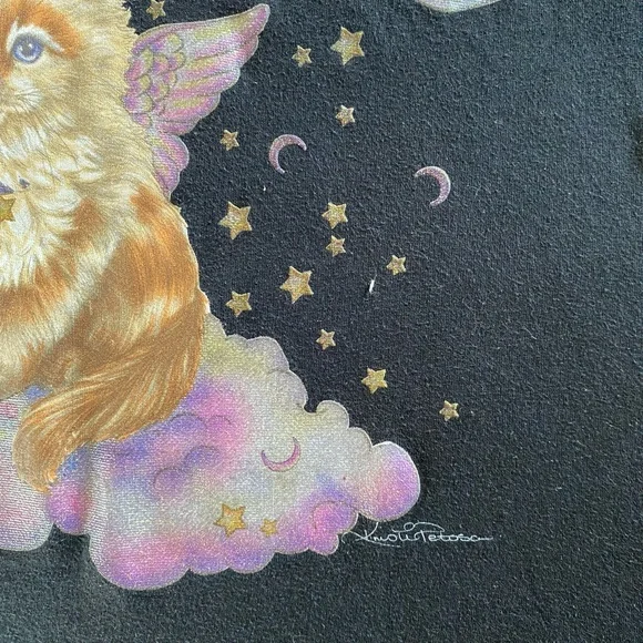 VTG Cat Graphic Oversized Atlas Sports Shirt- Nighty Shirt- Cottagecore Vintage - Picture 7 of 7